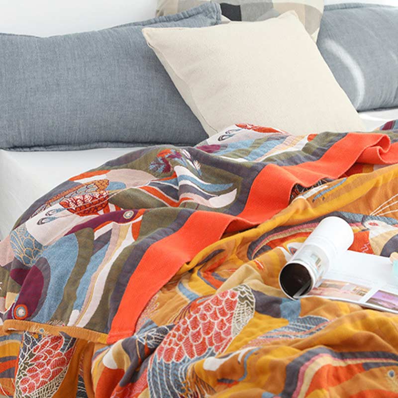 Reversible Organic Cotton Quilt with Toucan Bird Pattern – Soft Eco-Friendly Bedding for Kids, Queen/King Size Options 4