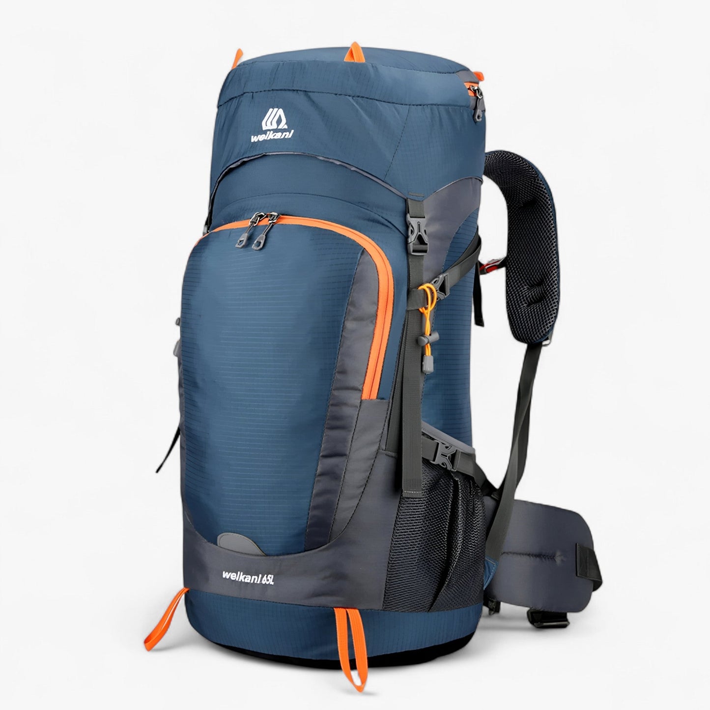 65L Waterproof Travel Backpack, Durable Rip-Stop Nylon, Breathable Straps