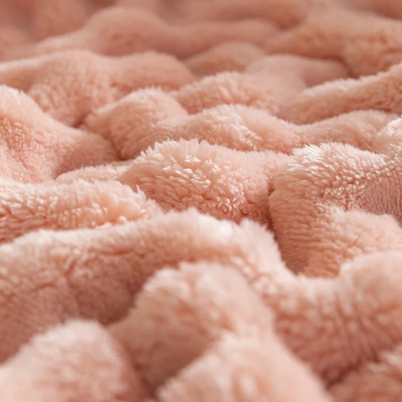 Super soft flannel blanket with bubble texture