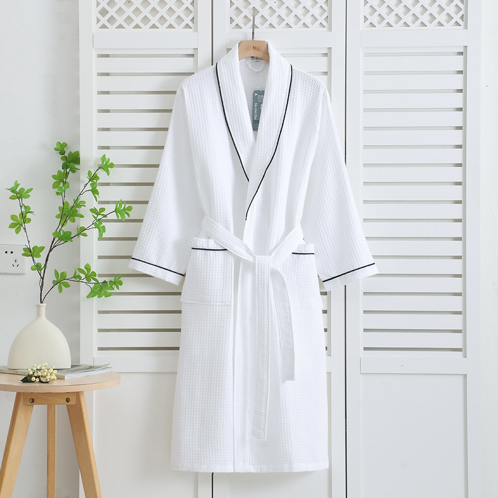 Luxury Cotton Bathrobe for Men and Women – Soft Waffle Weave, Absorbent, Comfortable Dressing Gown in Multiple Sizes 5