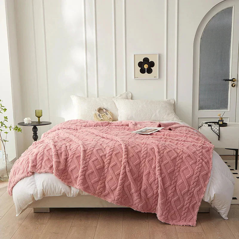 Soft Green Coral Fleece Blanket