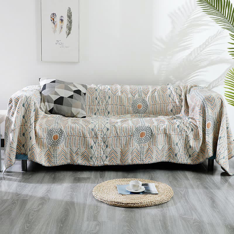 Reversible Cotton Striped Blanket – Ultra-Plush Sofa Cover, Decorative Throw for Cozy Comfort, Multiple Sizes Available 3