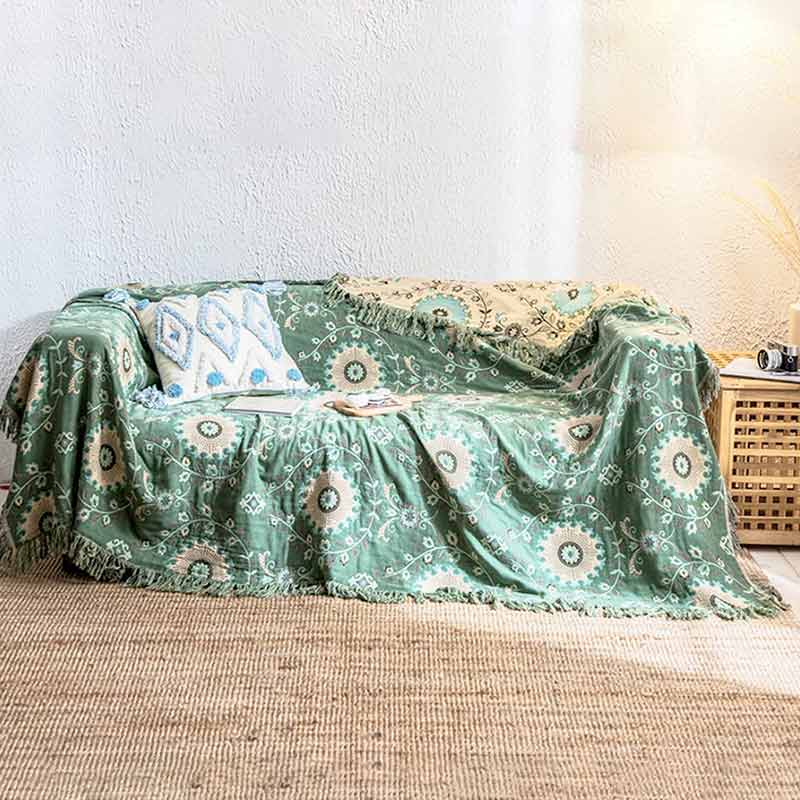 Reversible Cotton Sofa Cover Blanket – Soft, Durable Couch Covers for Home Decor, Machine Washable, Multiple Sizes Available 2