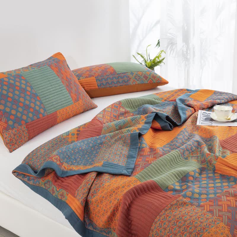 Breathable Cotton Gauze Quilt – Hypoallergenic Lightweight Coverlet for King Size Duvet and Queen Bedding 3