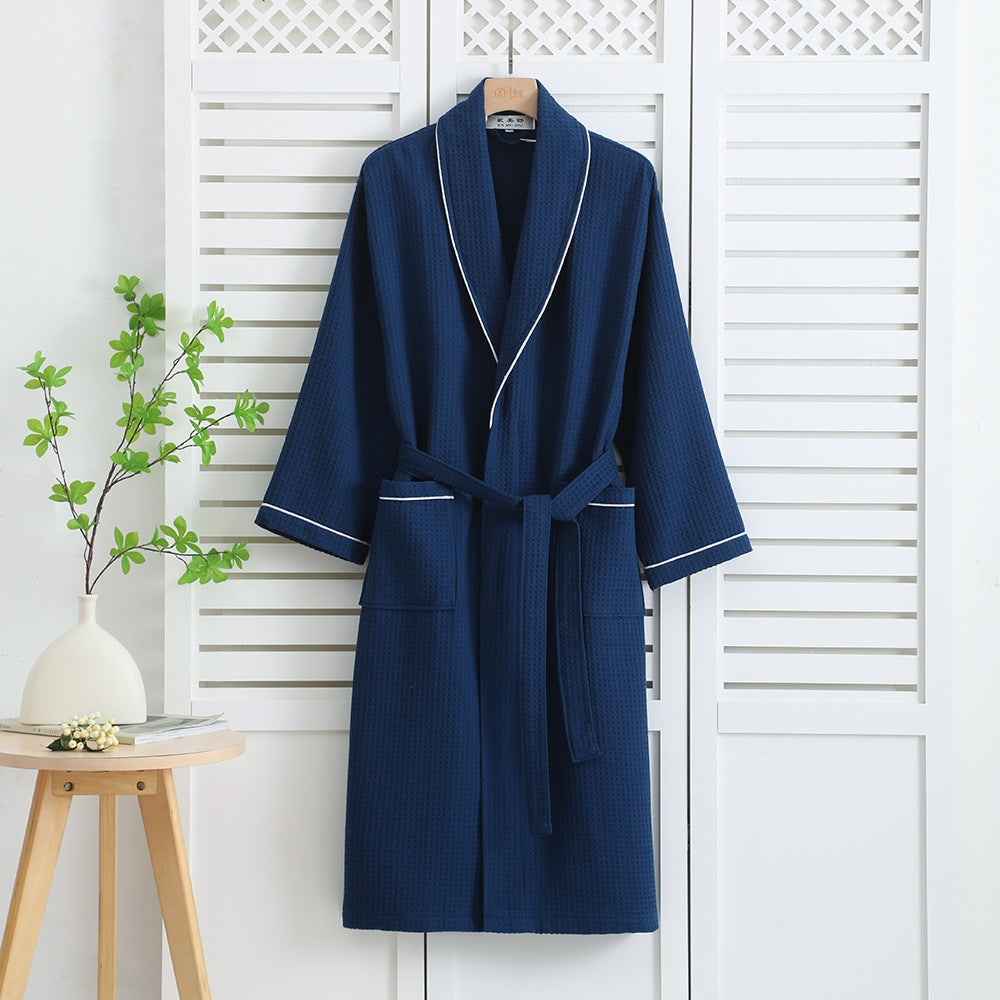Luxury Cotton Bathrobe for Men and Women – Soft Waffle Weave, Absorbent, Comfortable Dressing Gown in Multiple Sizes 3