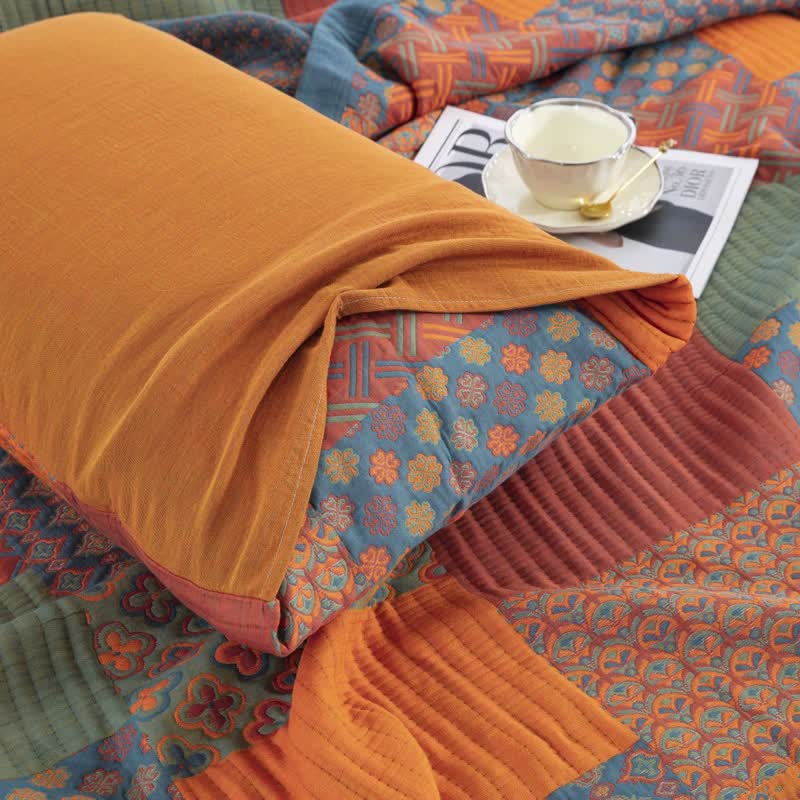 Breathable Cotton Gauze Quilt – Hypoallergenic Lightweight Coverlet for King Size Duvet and Queen Bedding 4