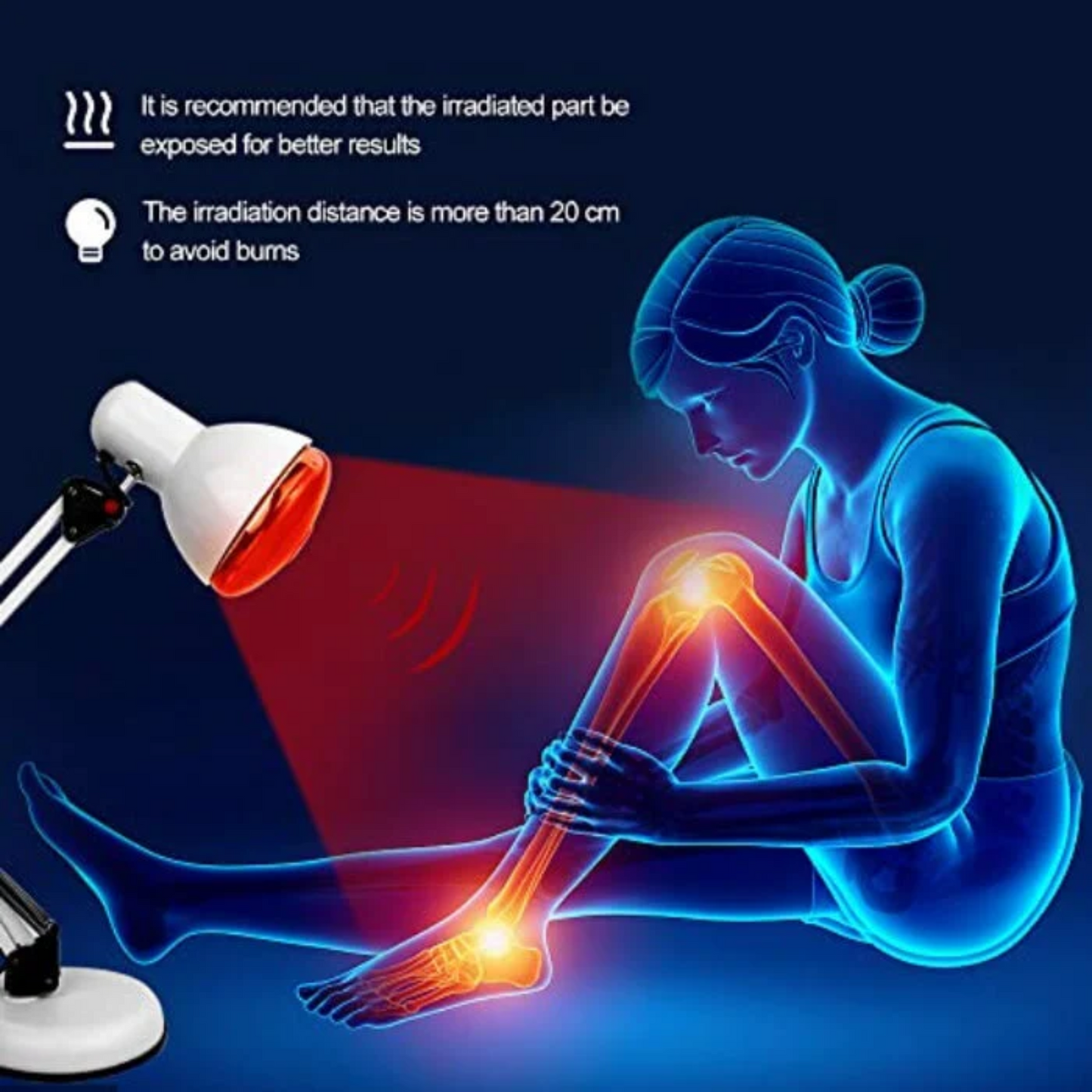 Red Light Therapy Infrared Lamp with Stand