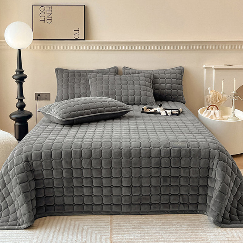Soft Square-Textured Bedspread