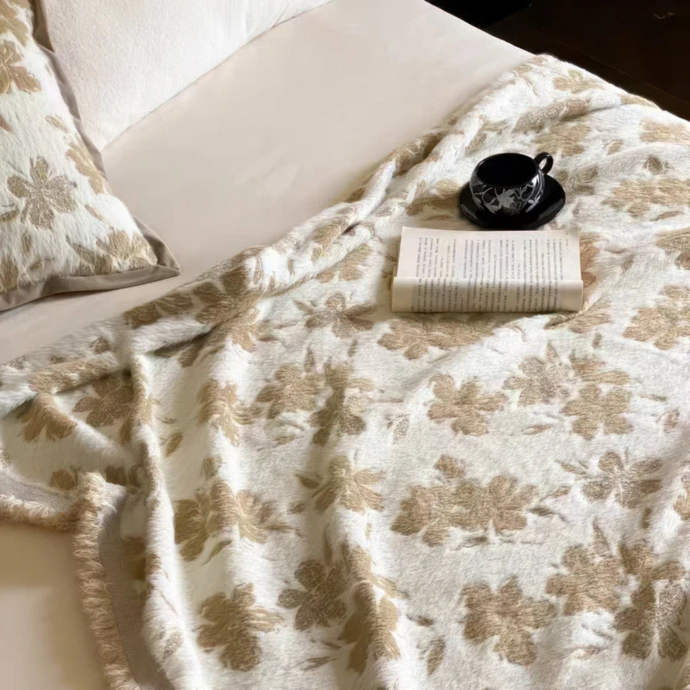Orientally inspired mink blanket