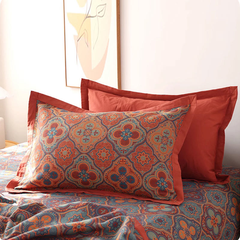 Reversible Cotton Quilt with Petal Flower Pattern – Eco-Friendly Bedding for Summer and All Seasons, Available in Full, Queen, King Sizes 5