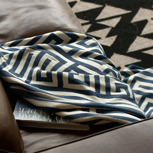 Modern geometric blanket