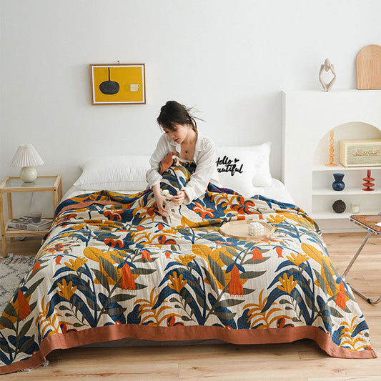 Boho Bloom Organic Cotton Blanket