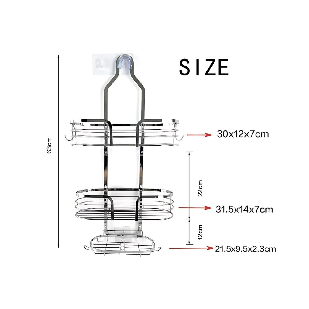 Variant image for Three Layer Shower Organizer Caddy - Durable Iron Wall-Mounted Bathroom Storage and Shower Organizer for Essentials-2