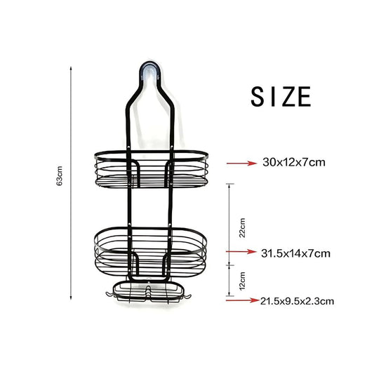 Three Layer Shower Organizer Caddy - Durable Iron Wall-Mounted Bathroom Storage and Shower Organizer for Essentials 1