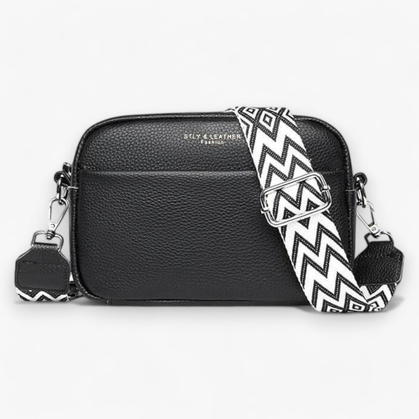 Black Crossbody Bag – Elegant PU Leather, Lightweight & Hands-Free Design