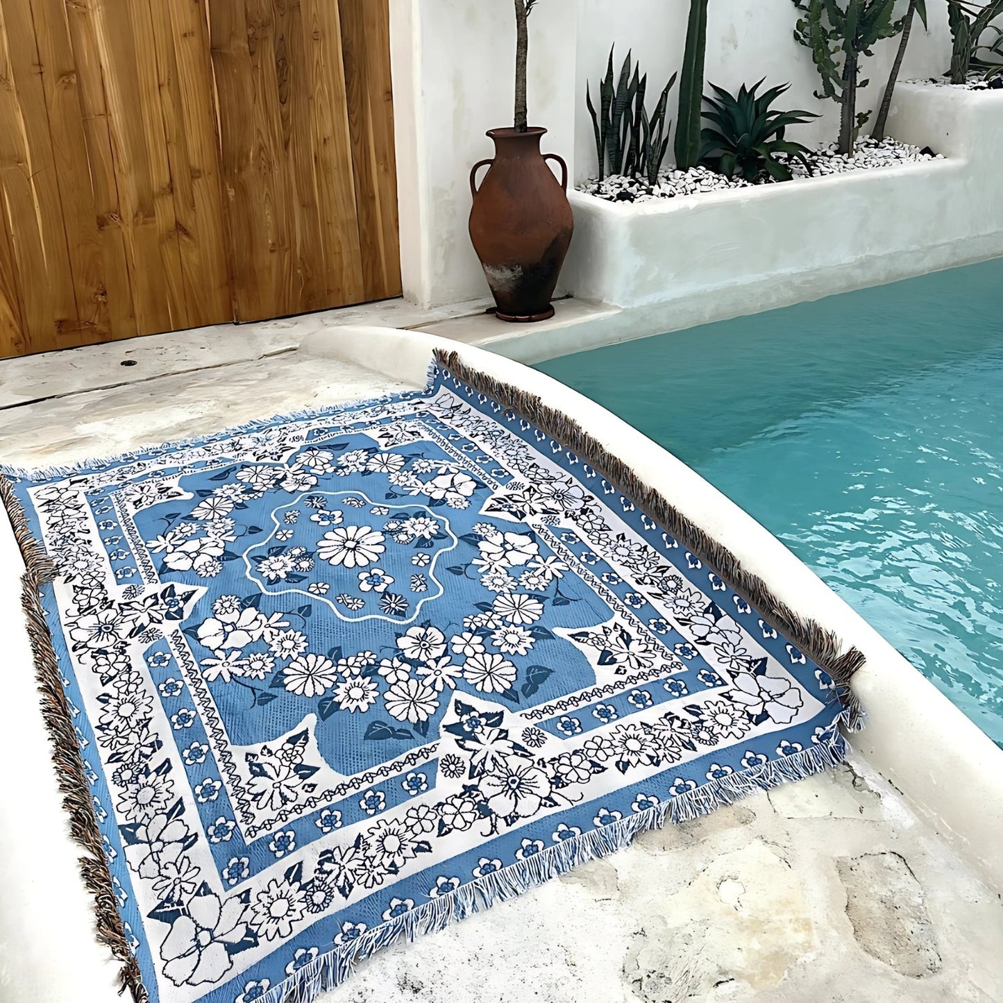 Boho Travel Blanket – Lightweight Microfiber Outdoor Throw for Beach & Camping