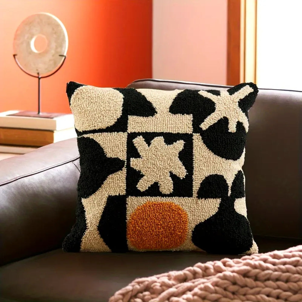 Contemporary Embroidered Sofa Cushion Covers in Soft Microfiber Blend with Loop Velvet Design – Stylish Home Decor 2