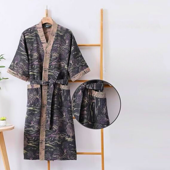 Lightweight Cotton Gauze Kimono Robe for Women – Japanese Style