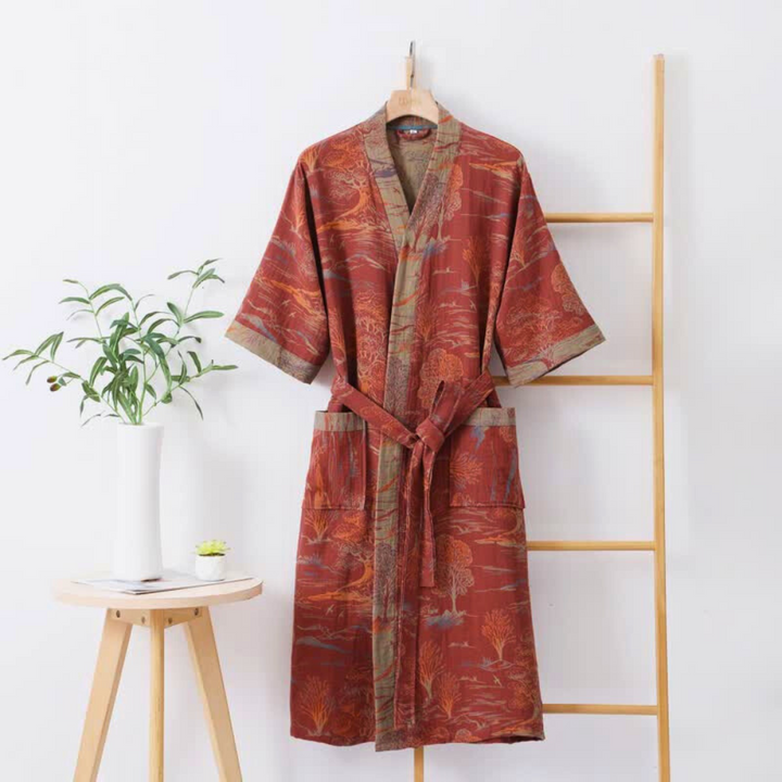 Lightweight Cotton Gauze Kimono Robe for Women – Japanese Style