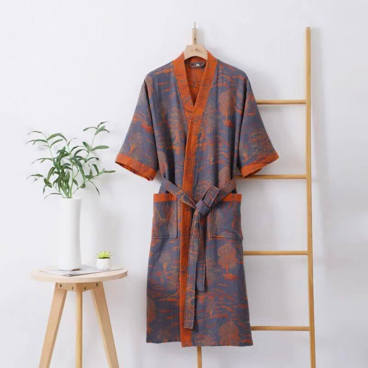 Lightweight Cotton Gauze Kimono Robe for Women – Japanese Style