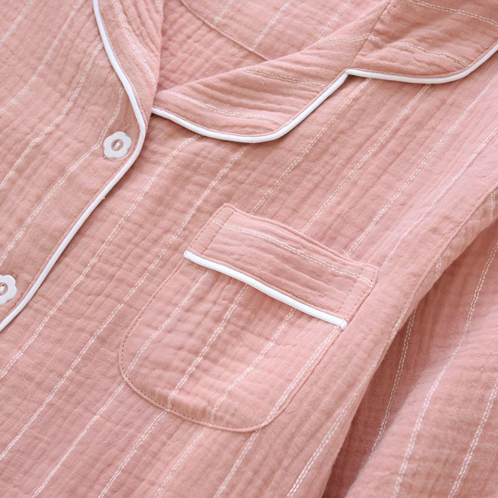 Cotton Long Sleeve Nightdress for Women – Slimming Striped Design