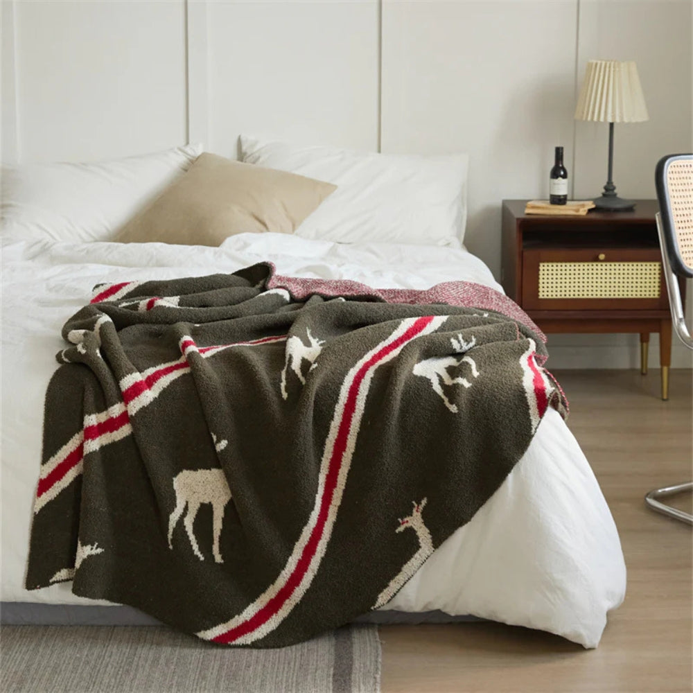 Luxurious Deer-Inspired Throw Blanket – Soft Microfiber Blend, 47x59, Breathable and Durable for Home or Travel 2