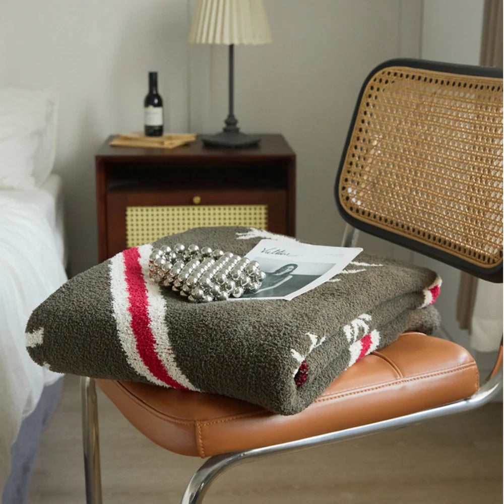 Luxurious Deer-Inspired Throw Blanket – Soft Microfiber Blend, 47x59, Breathable and Durable for Home or Travel 3