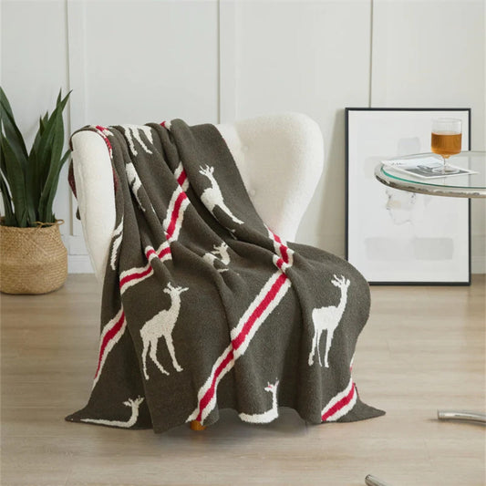 Luxurious Deer-Inspired Throw Blanket – Soft Microfiber Blend, 47x59, Breathable and Durable for Home or Travel 1