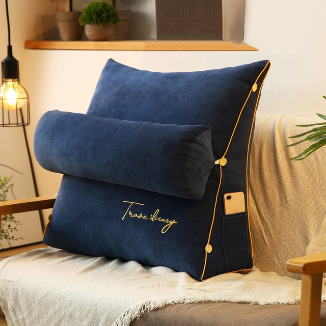 Ergonomic Triangle Back Support Pillow – Comfortable Reading & Rest Cushion