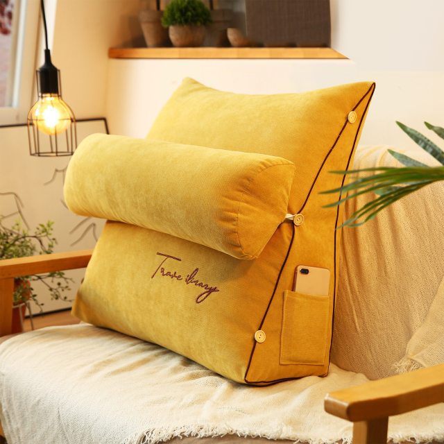 Ergonomic Triangle Back Support Pillow – Comfortable Reading & Rest Cushion