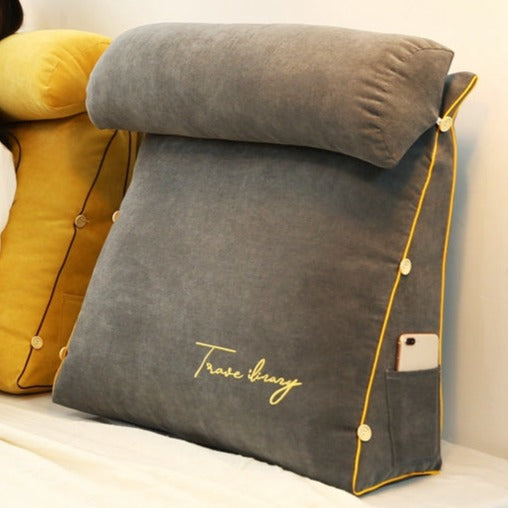 Ergonomic Triangle Back Support Pillow – Comfortable Reading & Rest Cushion