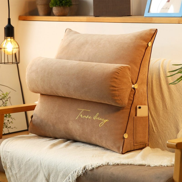 Ergonomic Triangle Back Support Pillow – Comfortable Reading & Rest Cushion