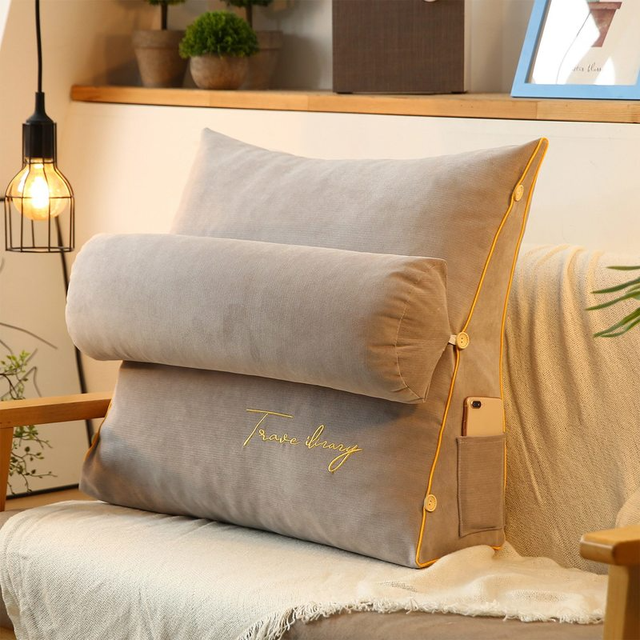 Ergonomic Triangle Back Support Pillow – Comfortable Reading & Rest Cushion