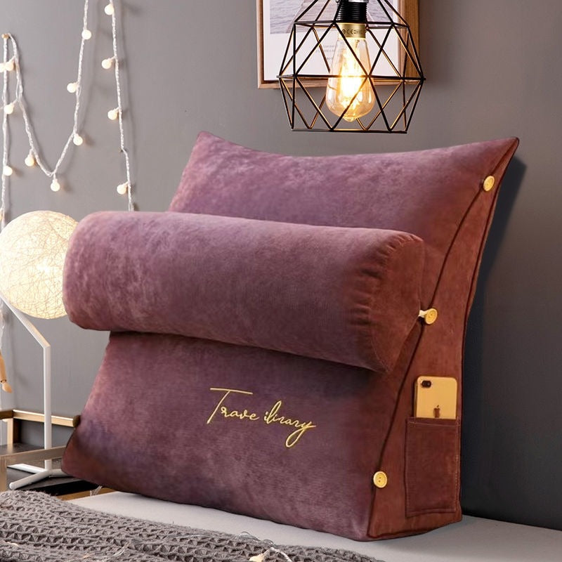 Ergonomic Triangle Back Support Pillow – Comfortable Reading & Rest Cushion