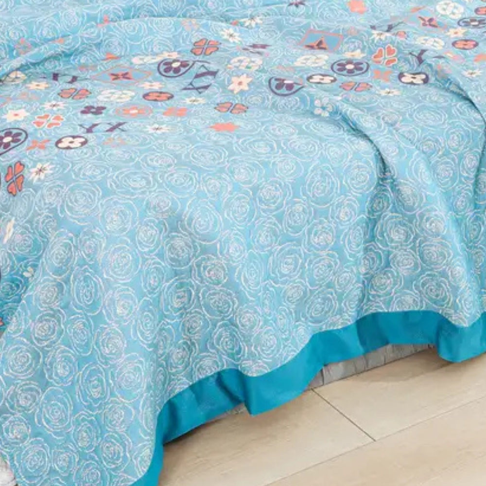 Gauze Blanket, Lightweight Floral Design, Soft Cotton