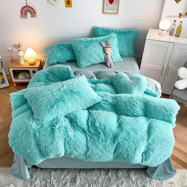 50% Off - LuxiFluff | Duvet Cover + 2Pcs Pillowcases Fluffy Bed Linen Set - Limited Discount