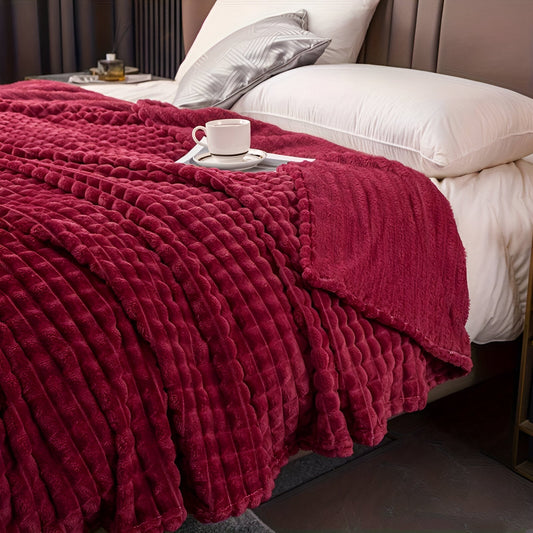 Ultra-fluffy coral fleece blanket
