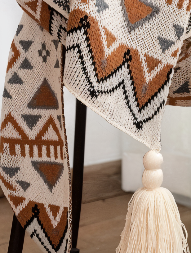 Geometric Boho fleece blanket