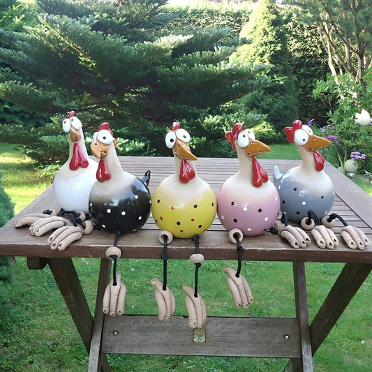 Durable Resin Chicken Statue for Outdoor Garden Decor