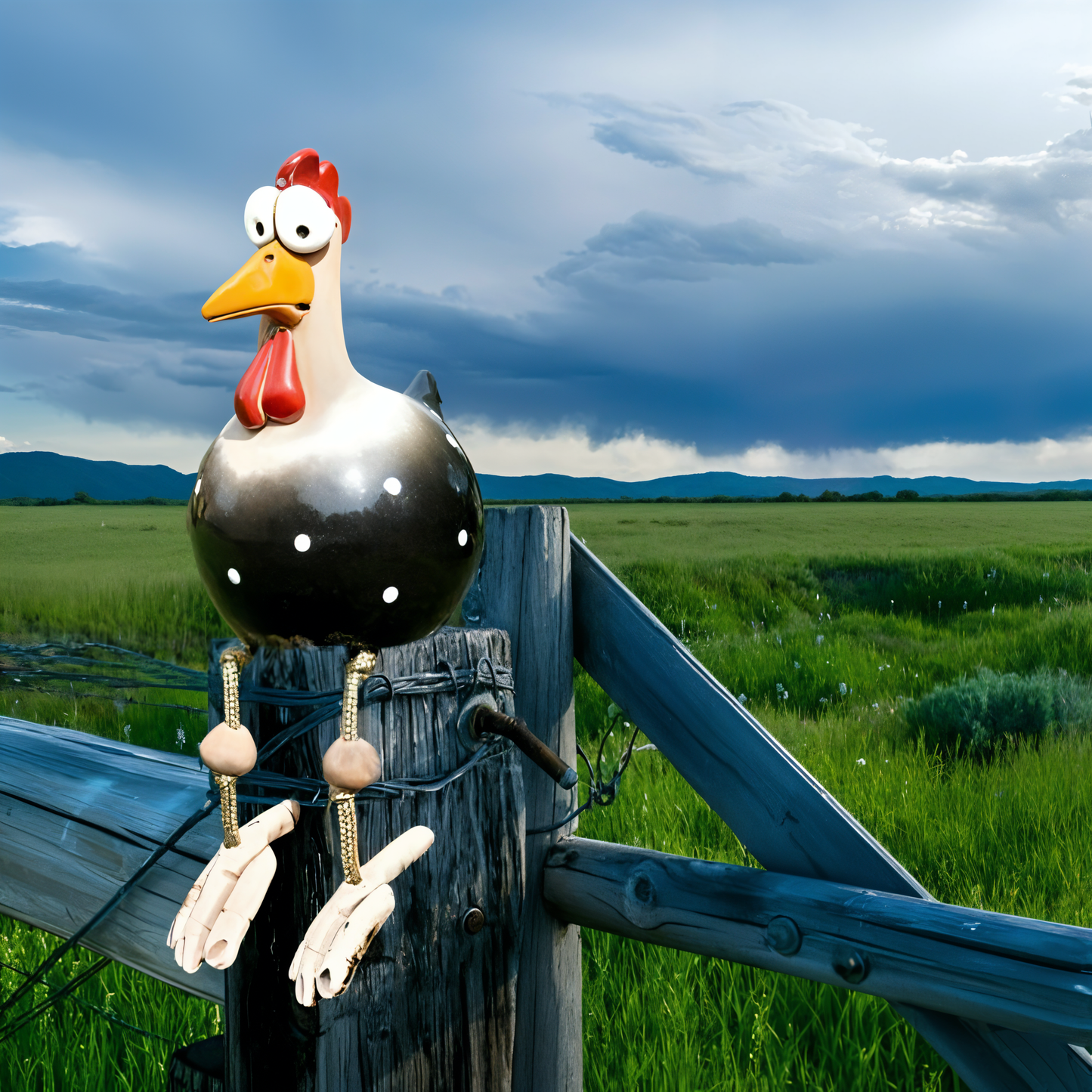 Durable Resin Chicken Statue for Outdoor Garden Decor