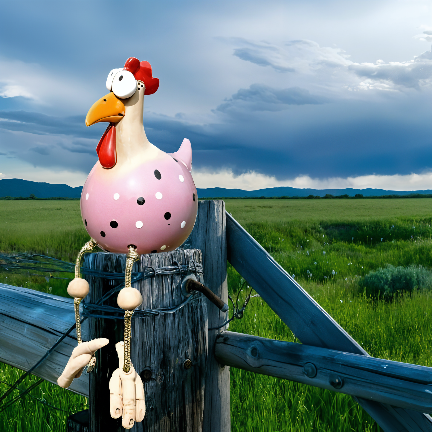 Durable Resin Chicken Statue for Outdoor Garden Decor