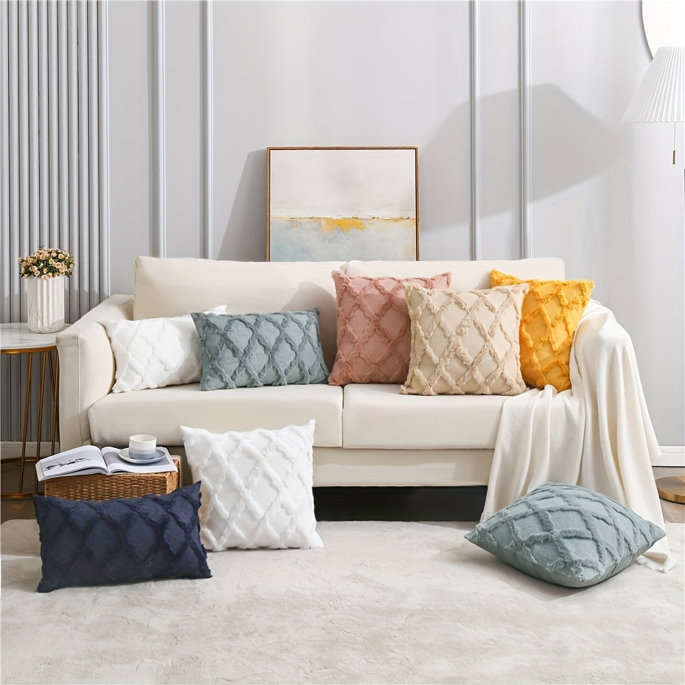 Boho Velvet Pillow Cover Set – Soft Touch Geometric Cushion Covers for Elegant Living Spaces 2