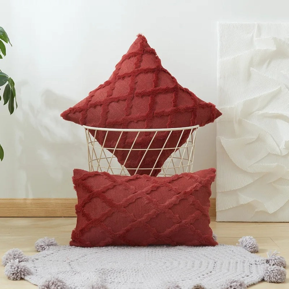 Variant image for Boho Velvet Pillow Cover Set – Soft Touch Geometric Cushion Covers for Elegant Living Spaces-13