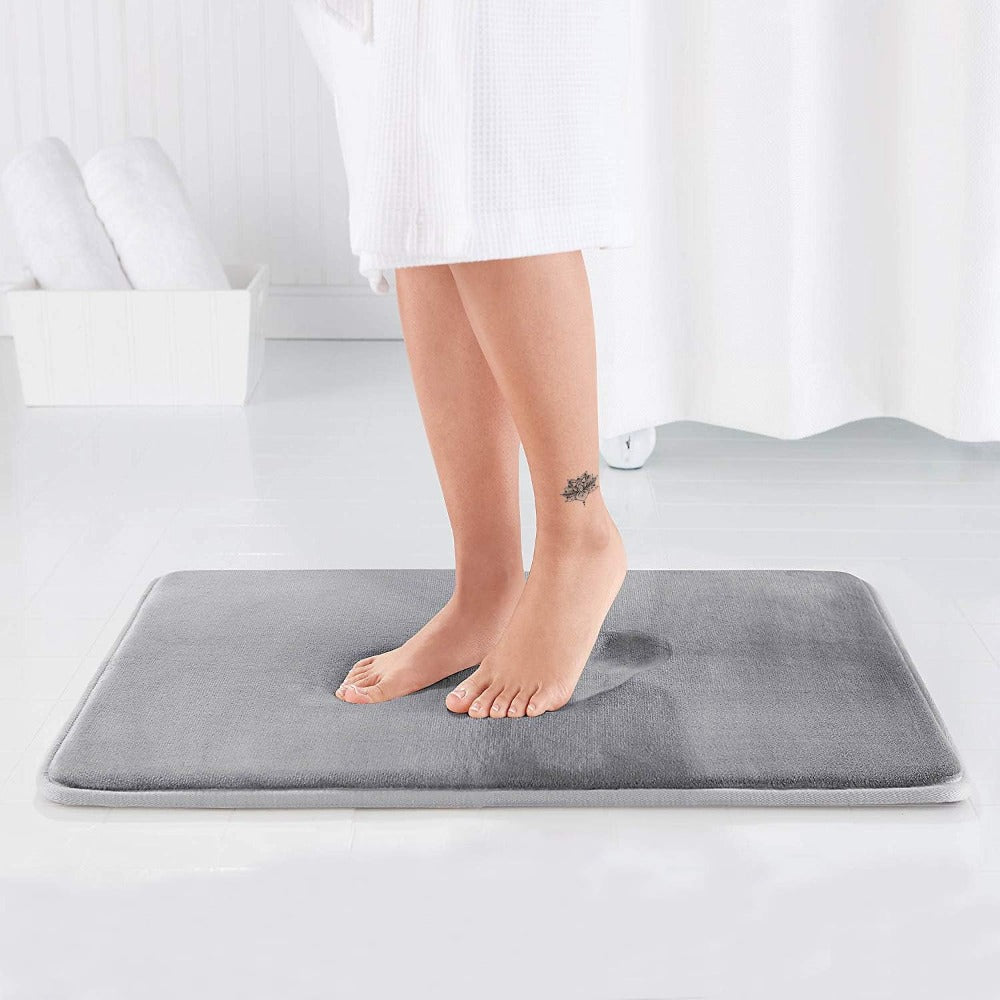 Memory Foam Non-Slip Bath Mat - Quick-Dry Bathroom Rug for Comfort