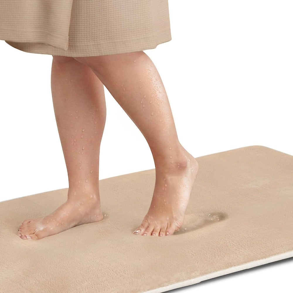 Memory Foam Non-Slip Bath Mat - Quick-Dry Bathroom Rug for Comfort