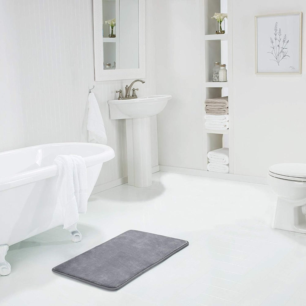 Memory Foam Non-Slip Bath Mat - Quick-Dry Bathroom Rug for Comfort