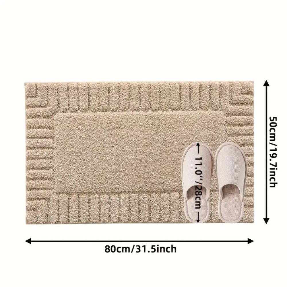 Minimalist Stripe Bath Mat – Soft, Non-Slip & Quick-Dry Rug