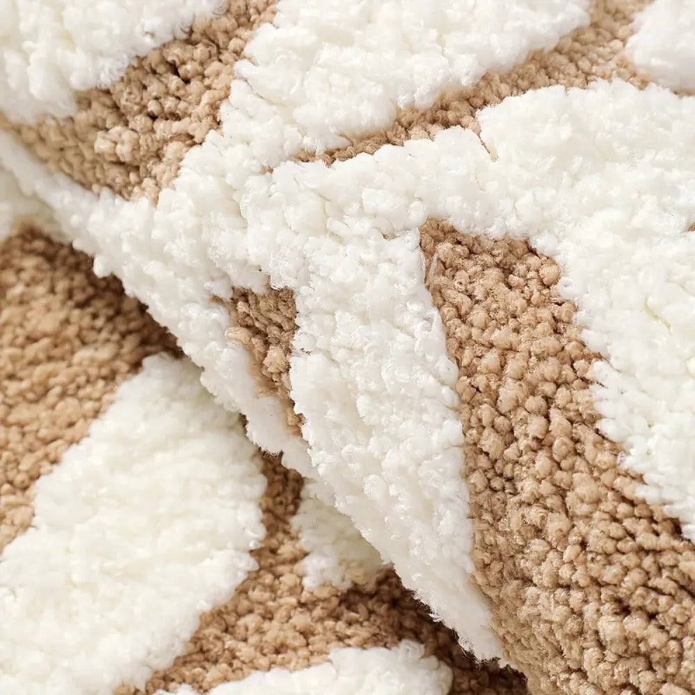 Non-Slip Bath Mat, Soft Microfiber, Leaf Patter