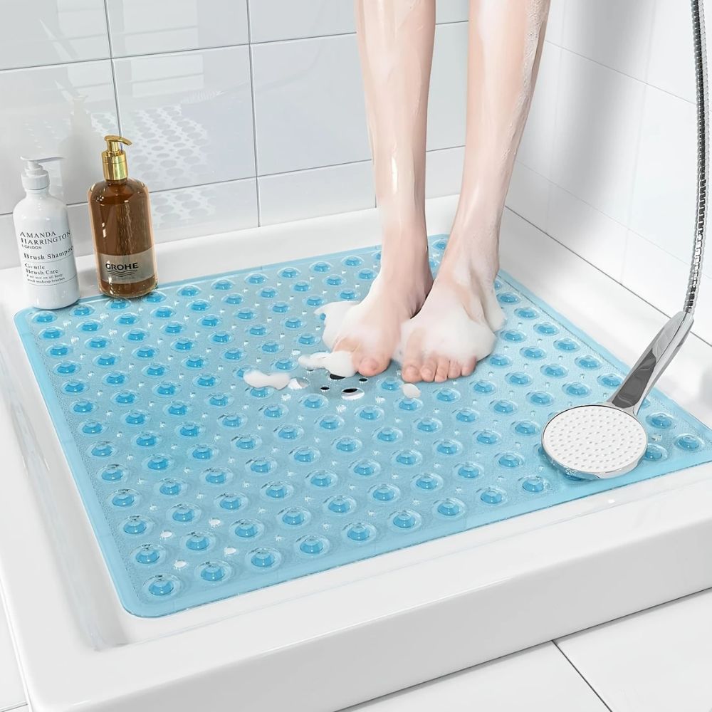 Non-Slip Bath Mat with Suction Cups – Anti-Skid Bathroom Mat, Quick Dry