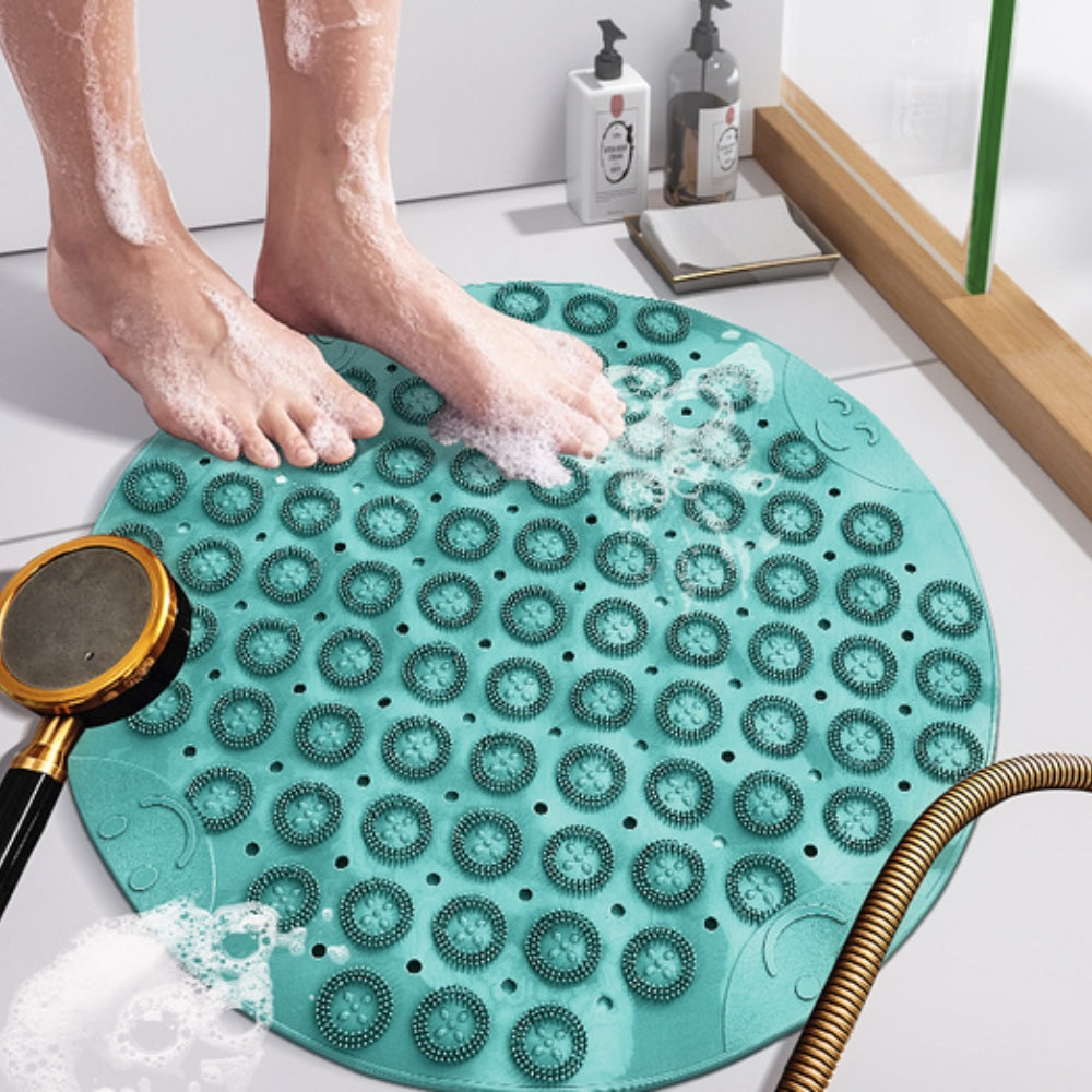 Anti-Slip PVC Shower Mat – Drainage Holes & Textured Comfort